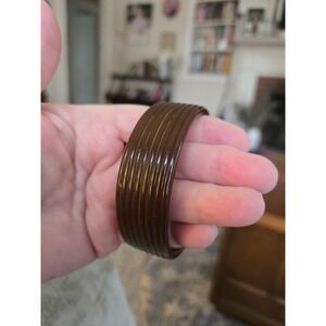 Chocolate Brown Bakelite Bangle Bracelet Vintage 1940s Art Deci